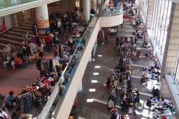 You'll know you're there when you see this sight! There are stalls on the 2nd floor as well.