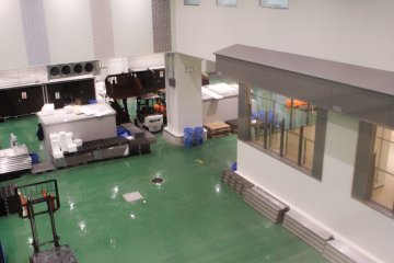 Lower-level observation room for viewing the tuna auctions up close.