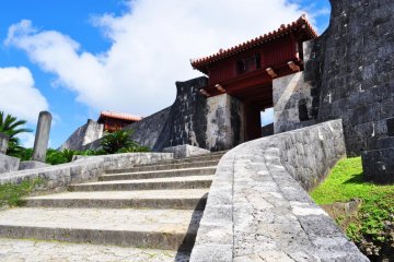 Walking up to the main hall of Shuri Castle