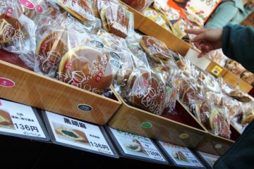 Dorayaki is a sweet red bean bun popular in many stores in Sugamo Markets Tokyo