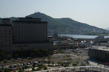 From my room I can see JR Hakodate Station, Mt.Hakodate, Motomachi and the Morning Markets