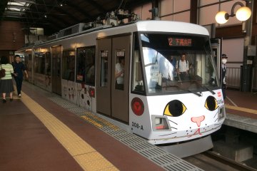 Lucky cat themed tram