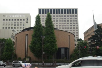 Right behind the church is the campus of Sophia University.