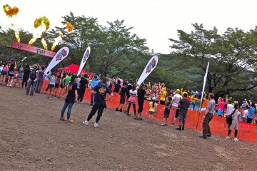 Warrior Dash Start line with flames to pump you up