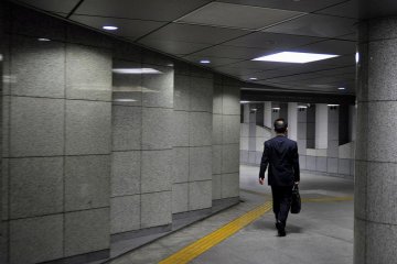 One of the underground tunnels in the station