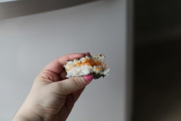 This salted salmon filled treat didn't last long!