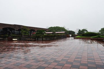 This is the terrace which is part of the restaurant. I imagine it to be a pleasant place to sit when it is not pouring with rain.