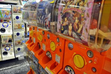 Take a chance on your winnings with a gatcha-pon machine