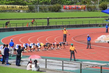 Events like the Okinawa Prefecture track and field competition for junior high students are held here
