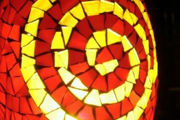 Mosaic Lamps like this delight your senses here in Yokohama