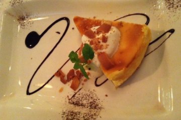 Rare cheesecake at Cafe Katsuo