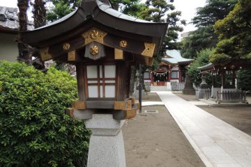 Shrine lantern along the path