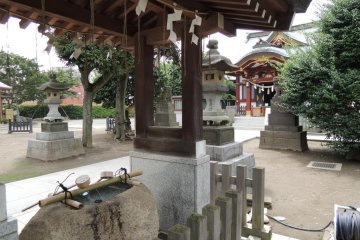 Temizuya for washing your hands before praying