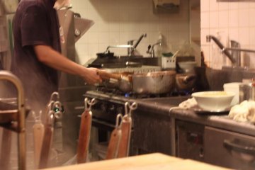 Here we see some of the behind the scenes action on Tokyo Ramen Street.