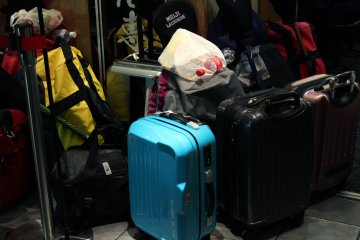 Being that Tokyo Ramen Street is inside Tokyo Station it is a common sight to see piles of luggage outside each of the ramen shops.