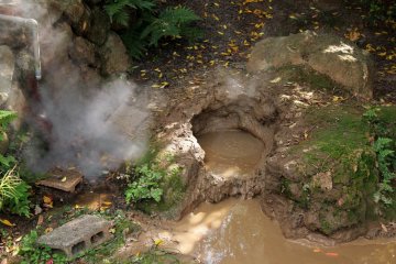 Bubbling hot mud
