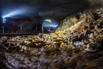 Spotlight on the Hundred Saucers, one of the many spectacular mineral formations