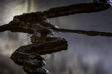 Rimstone dam closeup; these mineral formations echo terraced rice paddies crafted by humans in the world above