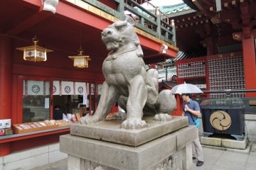 Usually komainu (guardian dogs) look like lions, but this one actually looks like a dog