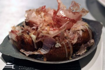The Takoyaki Roulette at The Lockup. One of these octopus balls has way too much hot sauce.