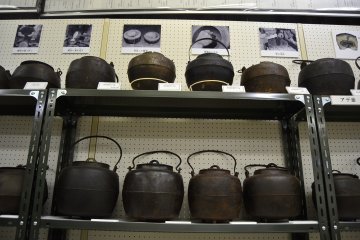 <p>&nbsp;Old iron&nbsp;teapots that were forged locally.</p>