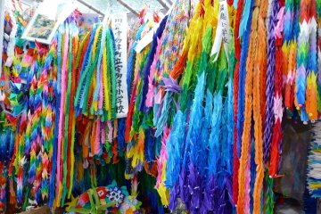 Thousands of paper cranes bring a wealth of color to Peace Park