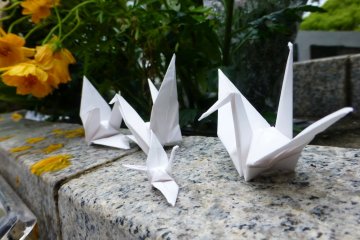 Each crane reflects a desire for peace on Earth and a call for an end to nuclear weapons
