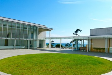 Museum, blue sky, and blue sea