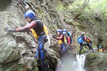 Scaling the side of the canyon can be tricky.