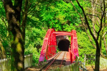 Train tunnel ride at Minetopia Besshi