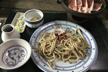The best the house has to offer: cold soba with duck grilled at the table.