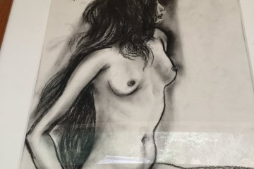 One of the restaurant's ecclectic art collection on display.