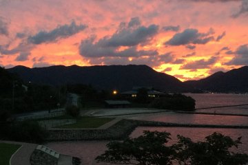 Sunset from the barbecue house.