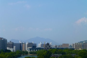 The terrace deck also offers a great view of Hiroshima Castle