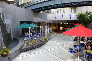 Enjoy your ice-cream with the sound of cascading water in the background