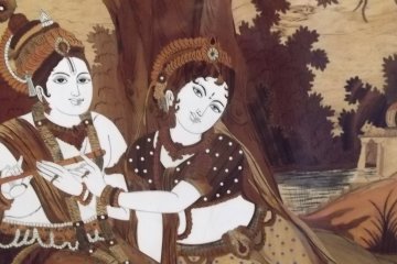 Lukisan sepasang kekasih di tepi sungai