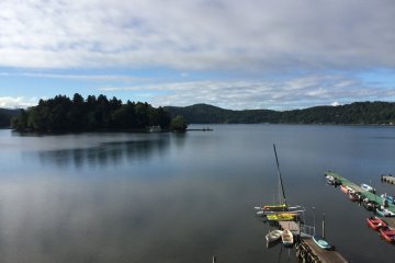 Biwa Island, right in front of Nojiri Lake Resort