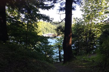 Looking out from Biwa Island out into the lake.