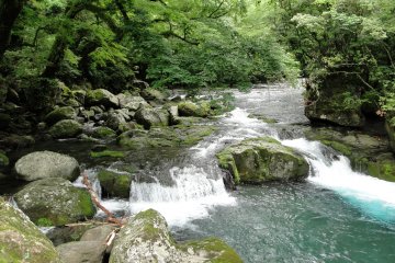 The river running through Kikuchi Gorge