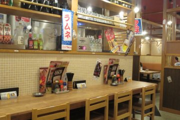 Counter seats for people wanting to be close to the kitchen action