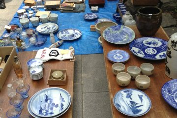 China and glassware are hot sellers at the market.