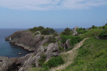 <p>All along the Promenade the rocks are covered with greenery</p>