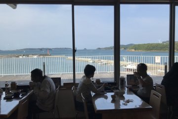 The pleasant view from the restaurant area