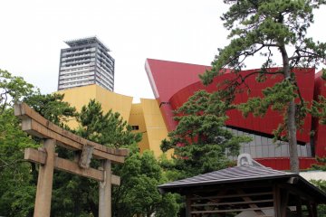 Modernity and antiquity are forever intertwined in Japan. Pictured here is the Riverwalk Kitakyushu mall and the entrance to Kokura Castle.