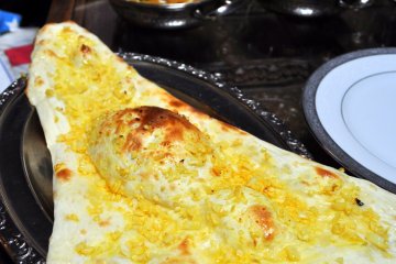 And for the main course: giant pieces of naan, chicken kashmir and cheese kofta