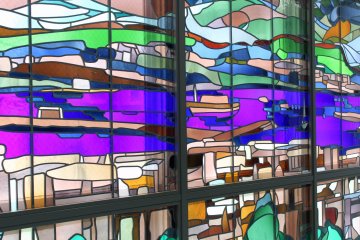 Gorgeous stained glass windows found inside the station.