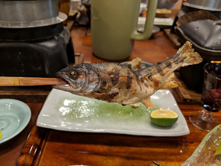 Amego - a sweet river fish, grilled whole