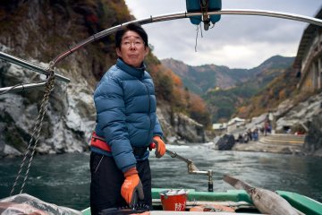 A river boat captain on Yoshino River