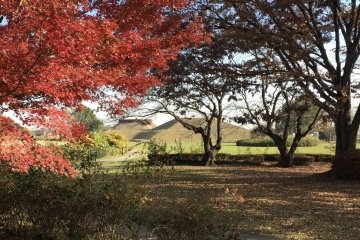 A view of the Inariyama Tumulus from the park