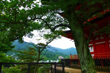 Posisi pagoda yang berada di bukit menjadikannya sebagai pemandangan menarik di Miyajima